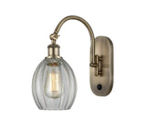 1-Light 6" Antique Brass Sconce - Clear Eaton Glass LED - w/Switch