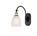 518-1W-BAB-G441 1-Light 5.75" Black Antique Brass Sconce - White Brookfield Glass - LED Bulb - Dimmensions: 5.75 x 12.875 x 12.75 - Glass Up or Down: Yes