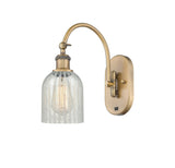 1-Light 5.3" Antique Brass Sconce - Mouchette CaLED - w/Switchonia Glass LED - w/Switch