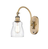 1-Light 5.3" Antique Brass Sconce - Clear Ellery Glass LED - w/Switch