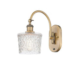 518-1W-BB-G402 1-Light 6.5" Brushed Brass Sconce - Clear Niagra Glass - LED Bulb - Dimmensions: 6.5 x 13.25 x 12.25 - Glass Up or Down: Yes