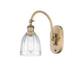 1-Light 5.75" Antique Brass Sconce - Clear Brookfield Glass LED - w/Switch