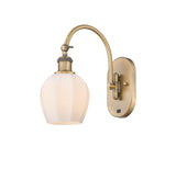 1-Light 5.75" Antique Brass Sconce - Cased Matte White Norfolk Glass LED - w/Switch