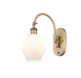 1-Light 6" Antique Brass Sconce - Cased Matte White Cindyrella 6" Glass LED - w/Switch