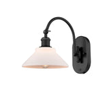 518-1W-BK-G131 1-Light 8.375" Matte Black Sconce - Matte White Orwell Glass - LED Bulb - Dimmensions: 8.375 x 14.1875 x 11 - Glass Up or Down: Yes