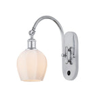 1-Light 5.75" Antique Brass Sconce - Cased Matte White Norfolk Glass LED - w/Switch