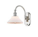 518-1W-PN-G131 1-Light 8.375" Polished Nickel Sconce - Matte White Orwell Glass - LED Bulb - Dimmensions: 8.375 x 14.1875 x 11 - Glass Up or Down: Yes