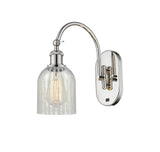 518-1W-PN-G2511 1-Light 5.3" Polished Nickel Sconce - Mouchette Caledonia Glass - LED Bulb - Dimmensions: 5.3 x 12.5 x 12.75 - Glass Up or Down: Yes