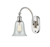518-1W-PN-G2812 1-Light 6.25" Polished Nickel Sconce - Fishnet Hanover Glass - LED Bulb - Dimmensions: 6.25 x 13.125 x 14.75 - Glass Up or Down: Yes