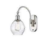 518-1W-PN-G362 1-Light 6" Polished Nickel Sconce - Clear Small Waverly Glass - LED Bulb - Dimmensions: 6 x 13 x 12.25 - Glass Up or Down: Yes