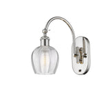 518-1W-PN-G462-6 1-Light 5.75" Polished Nickel Sconce - Clear Norfolk Glass - LED Bulb - Dimmensions: 5.75 x 12.875 x 12.625 - Glass Up or Down: Yes