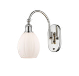 518-1W-PN-G81 1-Light 6" Polished Nickel Sconce - Matte White Eaton Glass - LED Bulb - Dimmensions: 6 x 12.75 x 13.75 - Glass Up or Down: Yes