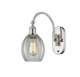 518-1W-PN-G82 1-Light 6" Polished Nickel Sconce - Clear Eaton Glass - LED Bulb - Dimmensions: 6 x 12.75 x 13.75 - Glass Up or Down: Yes