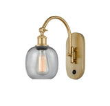 1-Light 6" Antique Brass Sconce - Seedy Belfast Glass LED - w/Switch