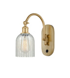 1-Light 5.3" Antique Brass Sconce - Mouchette CaLED - w/Switchonia Glass LED - w/Switch