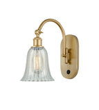 1-Light 6.25" Antique Brass Sconce - Mouchette Hanover Glass LED - w/Switch