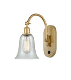 1-Light 6.25" Antique Brass Sconce - Fishnet Hanover Glass LED - w/Switch