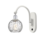 518-1W-WPC-G1215-6 1-Light 6" White and Polished Chrome Sconce - Clear Athens Water Glass 6" Glass - LED Bulb - Dimmensions: 6 x 13 x 11.75 - Glass Up or Down: Yes