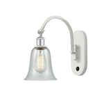 518-1W-WPC-G2812 1-Light 6.25" White and Polished Chrome Sconce - Fishnet Hanover Glass - LED Bulb - Dimmensions: 6.25 x 13.125 x 14.75 - Glass Up or Down: Yes