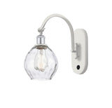 518-1W-WPC-G362 1-Light 6" White and Polished Chrome Sconce - Clear Small Waverly Glass - LED Bulb - Dimmensions: 6 x 13 x 12.25 - Glass Up or Down: Yes