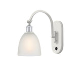 518-1W-WPC-G381 1-Light 6" White and Polished Chrome Sconce - White Castile Glass - LED Bulb - Dimmensions: 6 x 13 x 12.75 - Glass Up or Down: Yes