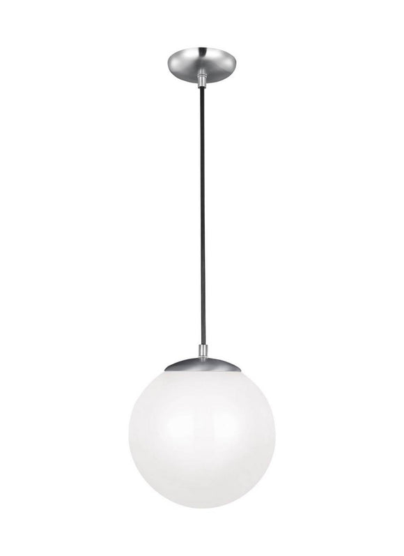 602093S-04 Leo - Hanging Globe Satin Aluminum Medium LED Pendant