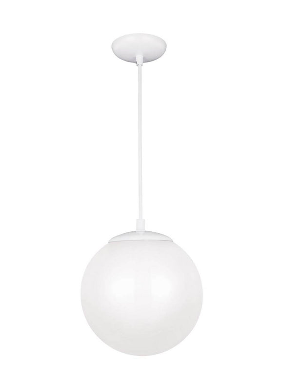 602093S-15 Leo - Hanging Globe White Medium LED Pendant