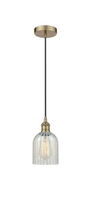 Cord Hung 5" Caledonia Mini Pendant - Bell-Urn Mouchette Glass - Choice of Finish And Incandesent Or LED Bulbs