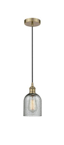 Cord Hung 5" Caledonia Mini Pendant - Bell-Urn Charcoal Glass - Choice of Finish And Incandesent Or LED Bulbs
