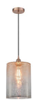 616-1P-AC-G116-L Cord Hung 9" Antique Copper Mini Pendant - Mercury Large Cobbleskill Glass - LED Bulb - Dimmensions: 9 x 9 x 14<br>Minimum Height : 18.75<br>Maximum Height : 136.75 - Sloped Ceiling Compatible: Yes