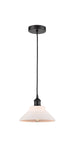 616-1P-BK-G131 Cord Hung 8.375" Matte Black Mini Pendant - Matte White Orwell Glass - LED Bulb - Dimmensions: 8.375 x 8.375 x 6.5<br>Minimum Height : 10.75<br>Maximum Height : 128.75 - Sloped Ceiling Compatible: Yes