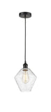 616-1P-BK-G654-8 Cord Hung 8" Matte Black Mini Pendant - Seedy Cindyrella 8" Glass - LED Bulb - Dimmensions: 8 x 8 x 11<br>Minimum Height : 14<br>Maximum Height : 131 - Sloped Ceiling Compatible: Yes