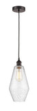 616-1P-OB-G654-7 Cord Hung 7" Oil Rubbed Bronze Mini Pendant - Seedy Cindyrella 7" Glass - LED Bulb - Dimmensions: 7 x 7 x 14.5<br>Minimum Height : 17.5<br>Maximum Height : 134.5 - Sloped Ceiling Compatible: Yes