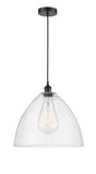 616-1P-OB-GBD-164 1-Light 16" Oil Rubbed Bronze Pendant - Seedy Edison Dome Glass - LED Bulb - Dimmensions: 16 x 16 x 18.75<br>Minimum Height : 21.75<br>Maximum Height : 138.75 - Sloped Ceiling Compatible: Yes