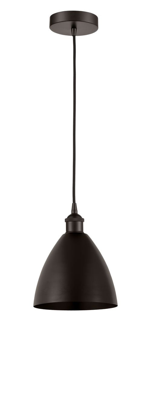 616-1P-OB-MBD-75-OB Cord Hung 7.5" Oil Rubbed Bronze Mini Pendant - Oil Rubbed Bronze Edison Dome Shade - LED Bulb - Dimmensions: 7.5 x 7.5 x 11.25<br>Minimum Height : 14.25<br>Maximum Height : 131.25 - Sloped Ceiling Compatible: Yes