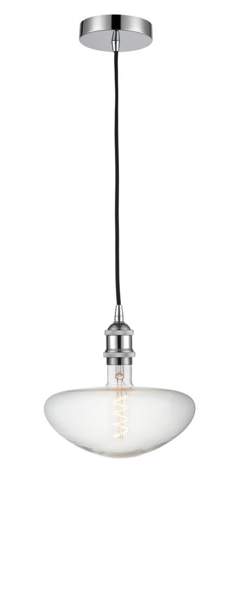 Cord Hung 9.825" Polished Chrome Mini Pendant -  - Incandescent Bulb