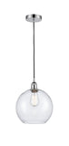616-1P-PC-G124-10 Cord Hung 10" Polished Chrome Mini Pendant - Seedy Large Athens Glass - LED Bulb - Dimmensions: 10 x 10 x 13<br>Minimum Height : 15.75<br>Maximum Height : 133.75 - Sloped Ceiling Compatible: Yes