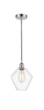 616-1P-PC-G652-8 Cord Hung 8" Polished Chrome Mini Pendant - Clear Cindyrella 8" Glass - LED Bulb - Dimmensions: 8 x 8 x 11<br>Minimum Height : 14<br>Maximum Height : 131 - Sloped Ceiling Compatible: Yes