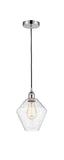 616-1P-PC-G654-8 Cord Hung 8" Polished Chrome Mini Pendant - Seedy Cindyrella 8" Glass - LED Bulb - Dimmensions: 8 x 8 x 11<br>Minimum Height : 14<br>Maximum Height : 131 - Sloped Ceiling Compatible: Yes