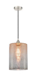 616-1P-PN-G116-L Cord Hung 9" Polished Nickel Mini Pendant - Mercury Large Cobbleskill Glass - LED Bulb - Dimmensions: 9 x 9 x 14<br>Minimum Height : 18.75<br>Maximum Height : 136.75 - Sloped Ceiling Compatible: Yes