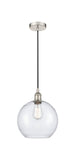 616-1P-PN-G124-10 Cord Hung 10" Polished Nickel Mini Pendant - Seedy Large Athens Glass - LED Bulb - Dimmensions: 10 x 10 x 13<br>Minimum Height : 15.75<br>Maximum Height : 133.75 - Sloped Ceiling Compatible: Yes