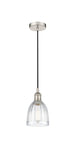 616-1P-PN-G442 Cord Hung 5.75" Polished Nickel Mini Pendant - Clear Brookfield Glass - LED Bulb - Dimmensions: 5.75 x 5.75 x 8<br>Minimum Height : 12.75<br>Maximum Height : 130.75 - Sloped Ceiling Compatible: Yes