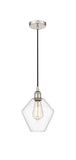 616-1P-PN-G652-8 Cord Hung 8" Polished Nickel Mini Pendant - Clear Cindyrella 8" Glass - LED Bulb - Dimmensions: 8 x 8 x 11<br>Minimum Height : 14<br>Maximum Height : 131 - Sloped Ceiling Compatible: Yes