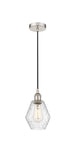 616-1P-PN-G654-6 Cord Hung 6" Polished Nickel Mini Pendant - Seedy Cindyrella 6" Glass - LED Bulb - Dimmensions: 6 x 6 x 10<br>Minimum Height : 13<br>Maximum Height : 130 - Sloped Ceiling Compatible: Yes