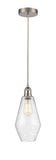 616-1P-SN-G654-7 Cord Hung 7" Brushed Satin Nickel Mini Pendant - Seedy Cindyrella 7" Glass - LED Bulb - Dimmensions: 7 x 7 x 14.5<br>Minimum Height : 17.5<br>Maximum Height : 134.5 - Sloped Ceiling Compatible: Yes