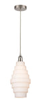 Cord Hung 8.25" Antique Brass Mini Pendant - White Cascade LED
