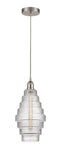 Cord Hung 8.25" Antique Brass Mini Pendant - Clear Cascade LED
