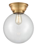 1-Light 10" Beacon Flush Mount - Globe-Orb Clear Glass LED