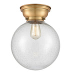 1-Light 10" Beacon Flush Mount - Globe-Orb Seedy Glass LED