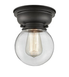 1-Light 6.25" Antique Copper Flush Mount - Clear Beacon LED